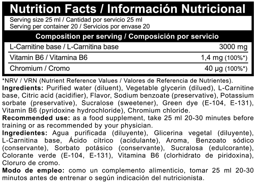 CARNI LIQUID 3000 500 ML APPLE - Berverly Nutrition CARNITINE 3000